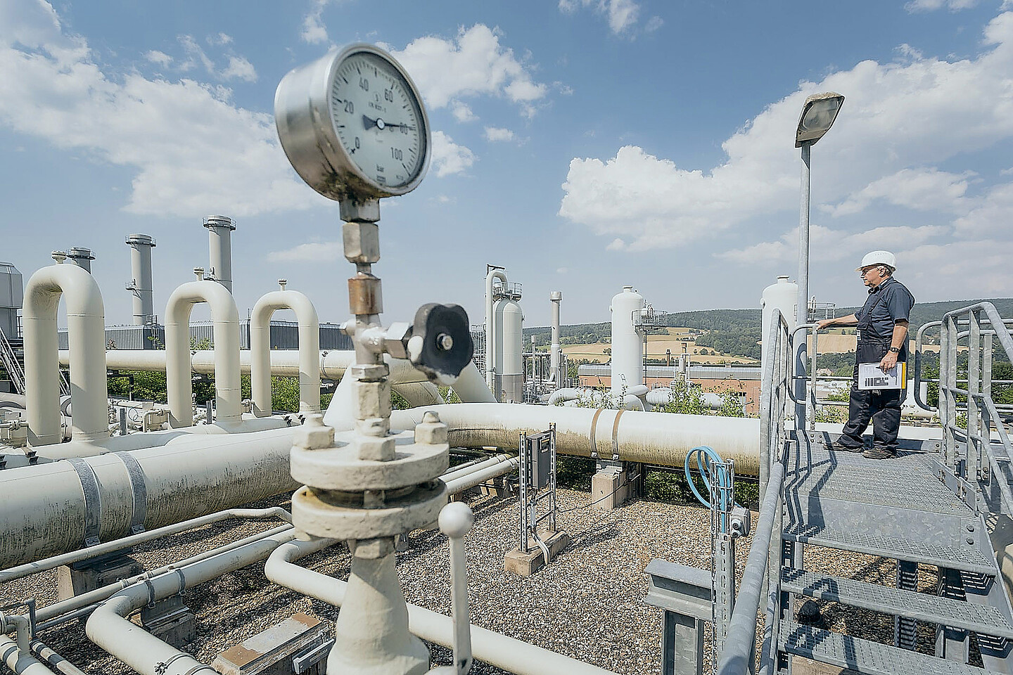 Pipes at the Olbernhau compressor station